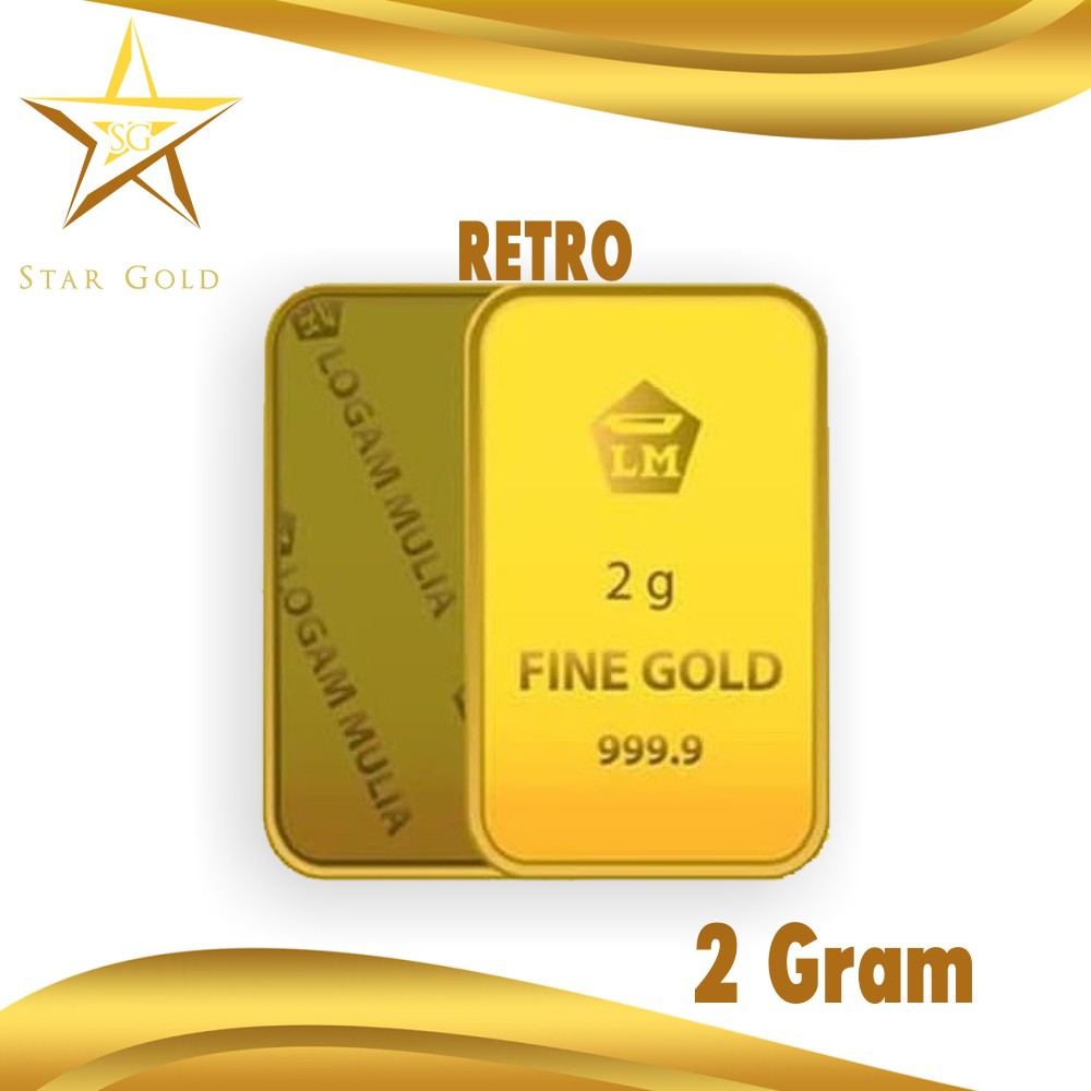 Star Gold Logam Mulia Antam Retro Berdiri ( LM ) 2GR 2 Gram-1