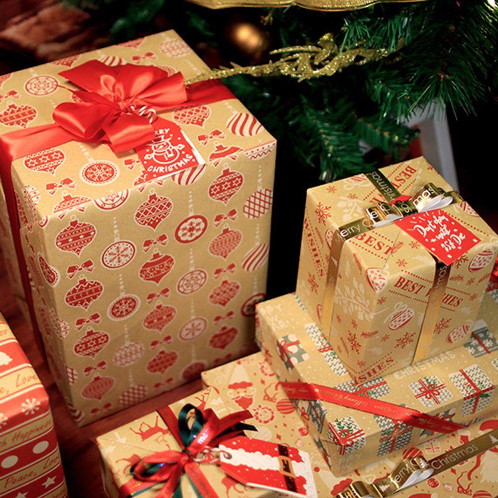 Solighter 70x50 cm Christmas Wrapping Paper Tahan Lama Salju Elk Dekorasi Pesta Merry Christmas Bungkus Kado