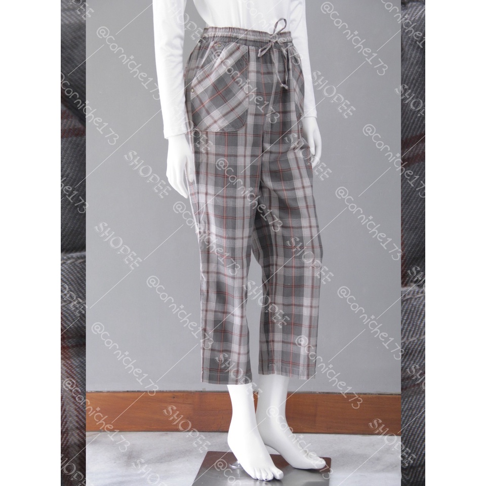 Corniche Macy Pants Kotak Grey - TP90323