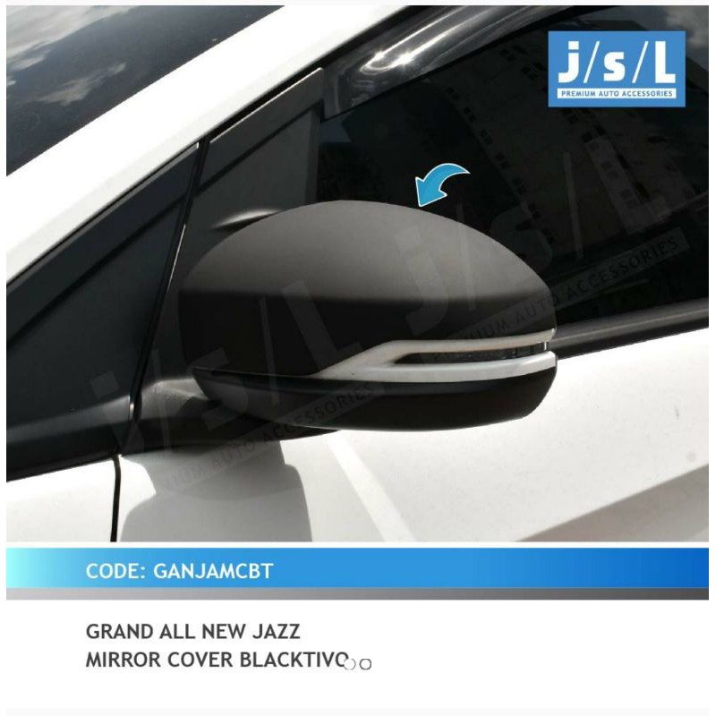 cover spion grand all new jazz, brv 2016 , Brio 2016 , Brio RS 2016, Mobilio hitam chrome carbon jsl