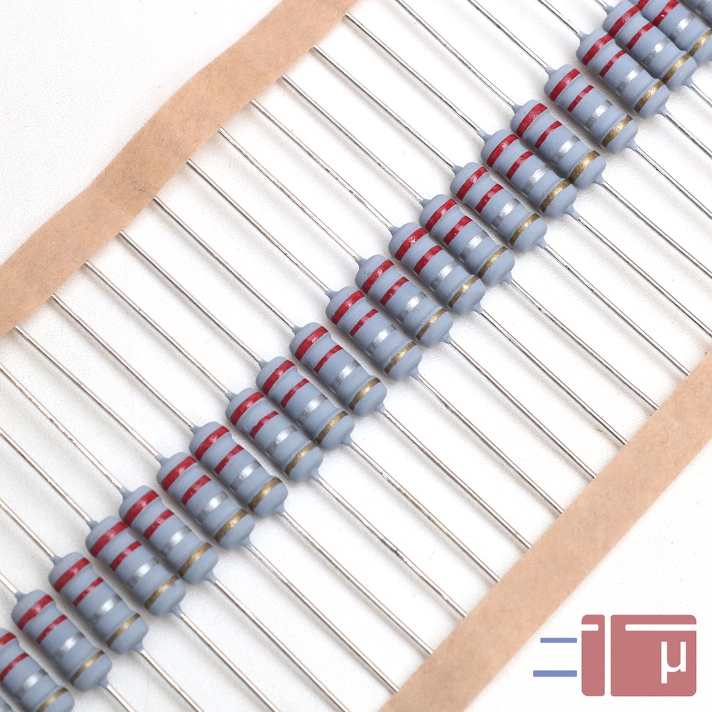 x10 Resistor 0.22R 0.22 Ohm 1W Metal Oxide 5% Taiwan Kaki Tembaga