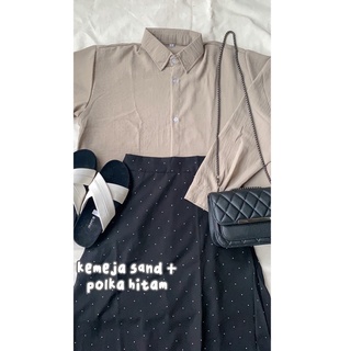 Jual ONESET KEMEJA CRINKLE + ROK POLKADOT FLOWY POLKA SKIRT | Shopee