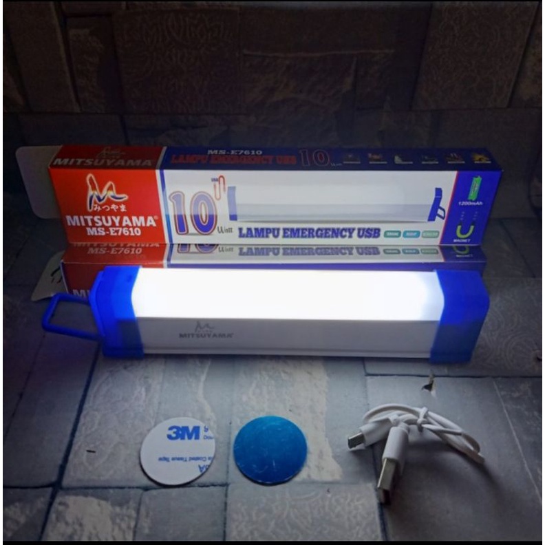 Lampu Led Emergency Mitsuyama MS-E7610 Lampu Led Usb Rechargeable 10 Watt