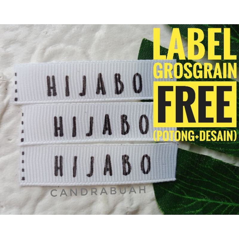 

label jilbab label baju bahan pita grosgrain