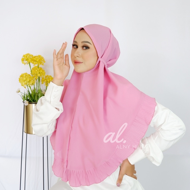 Alny Hijab - Bergo Tali Maryam Plisket Diamond Premium