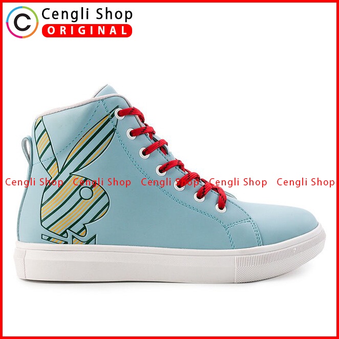 SEPATU SNEAKER PLAYBOY WANITA ORIGINAL CASUAL KETS ASLI BIRU PL25