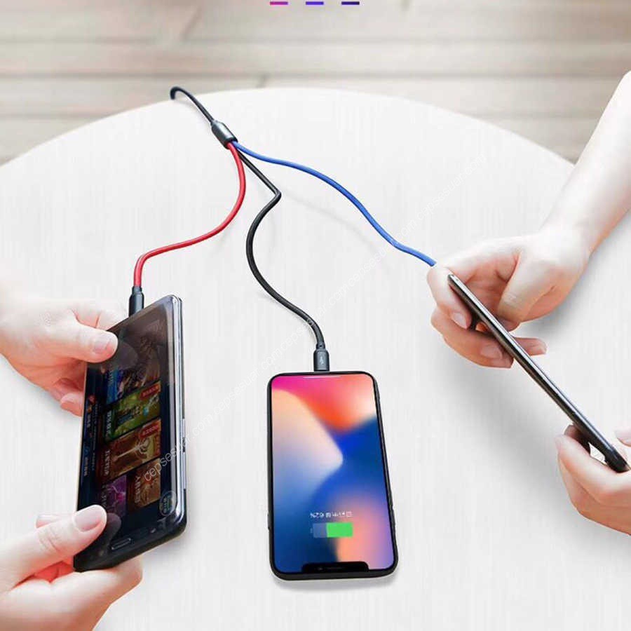 BASEUS THREE PRIMARY COLORS 3IN1 CABLE 100% ORIGINAL
