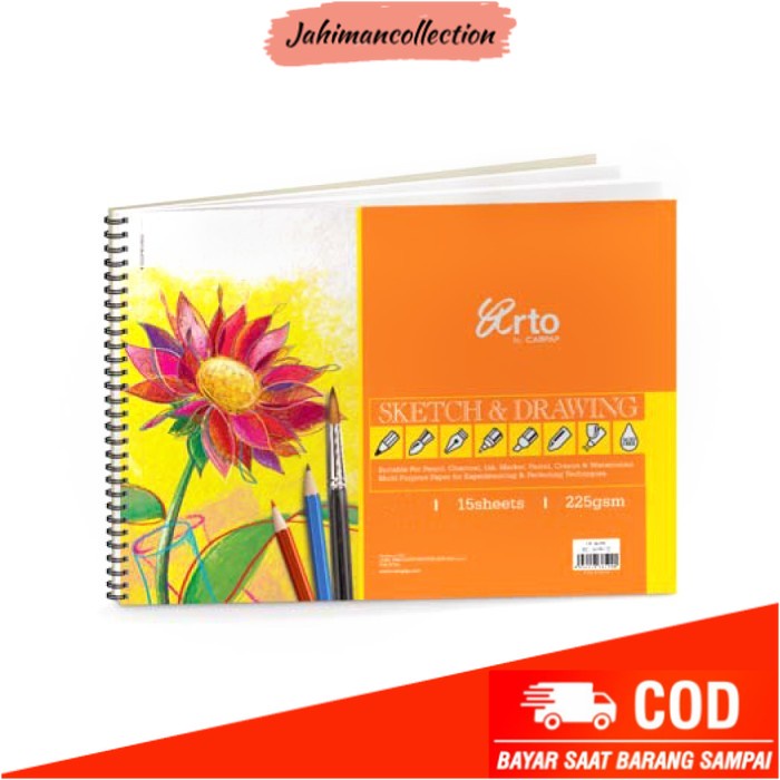 

✨ BISA COD ✨ ARTO Wire-O Sketch & Drawing Book A3 (225 gsm, 15 sheets)