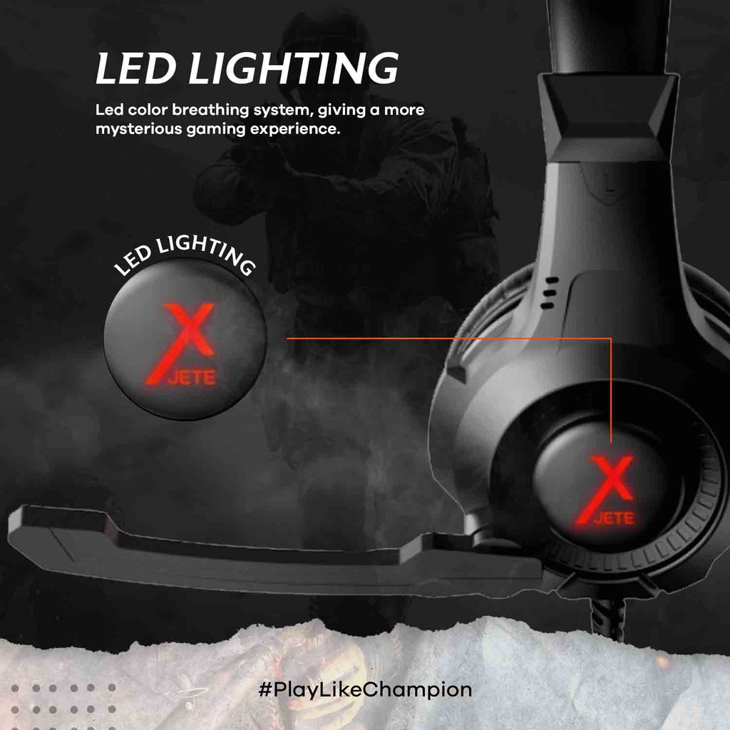 Headphone Gaming JETE X  GA2 Series With Usb Audio Controller Original Garansi 1 Tahun