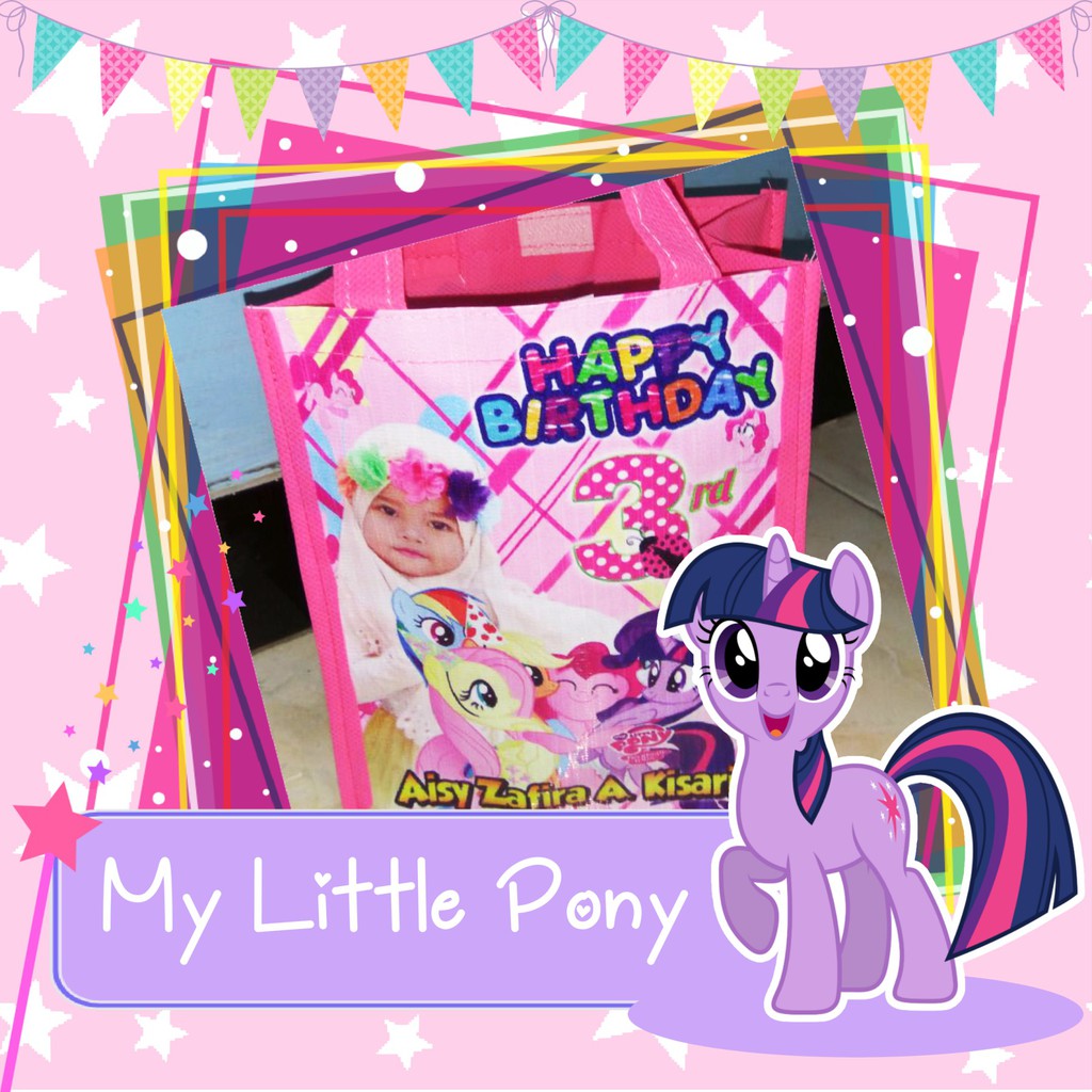 

Goodie Bag Custom Tas Souvenir Tangan Ulang Tahun Ultah Promosi Undangan My Little Pony Ukuran A