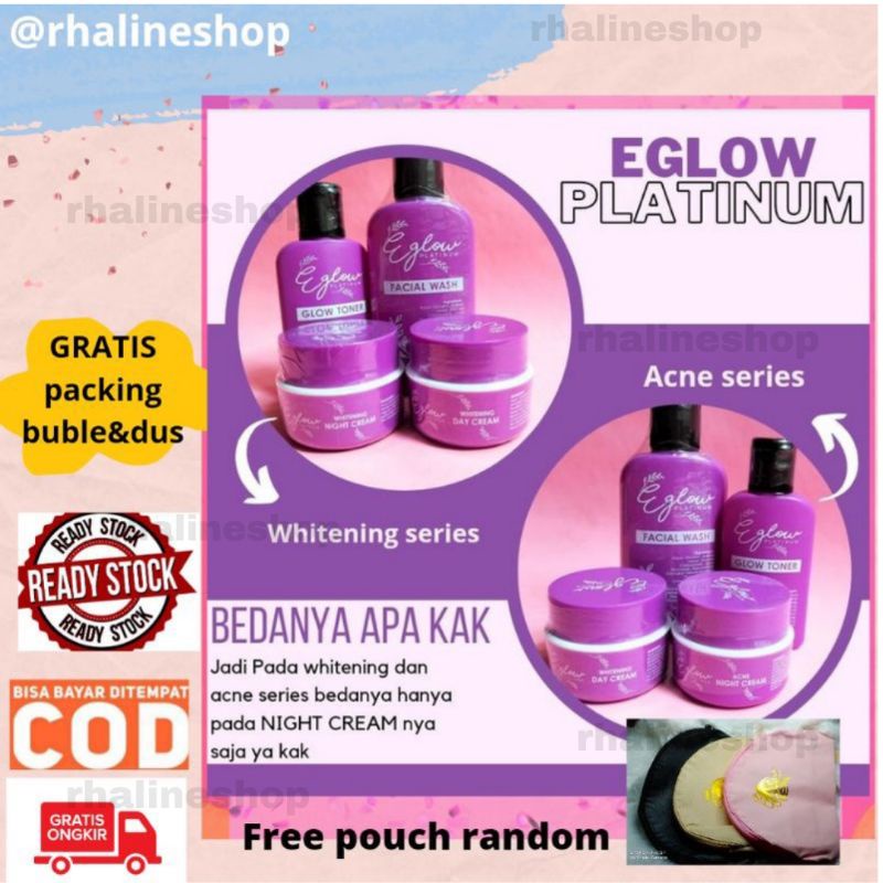 Paket Eglow Platinum Kemasan Baru Skincare bpom mencerahkan kulit wajah-1