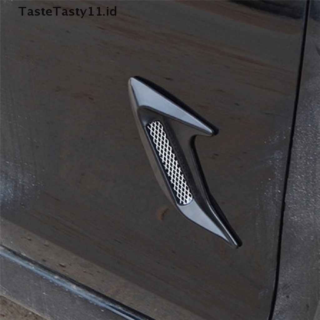 (Tastetasty) 2 Pcs Sticker Dekorasi Fender Samping Mobil Bentuk Saluran Intake Udara