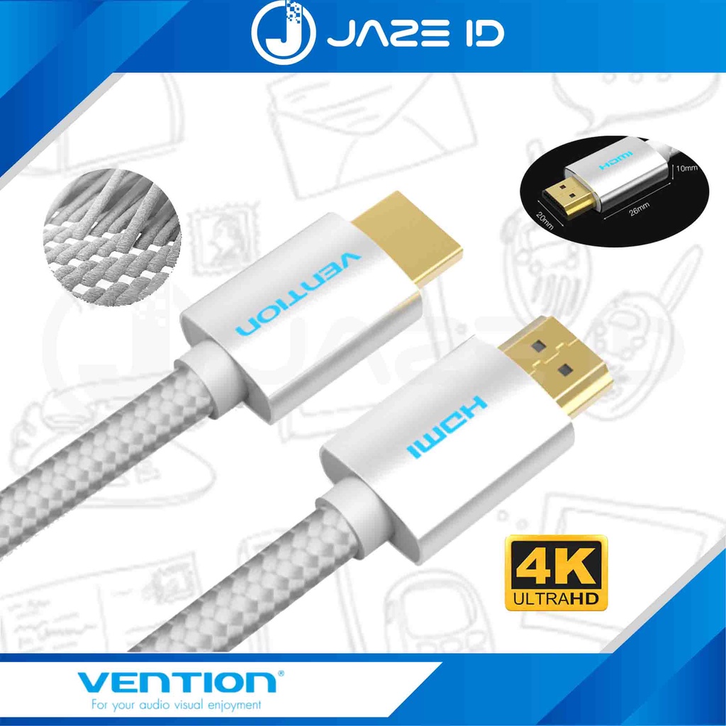 Vention Kabel High Speed Cotton Braided HDMI 4K Cable 0.75m 3m Male