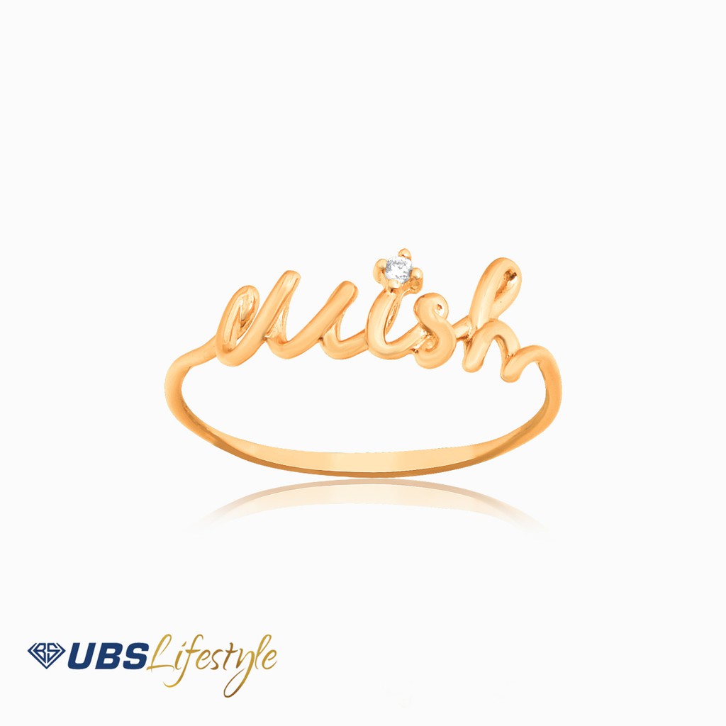 Cincin wish linea UBS emas asli cincin ringan