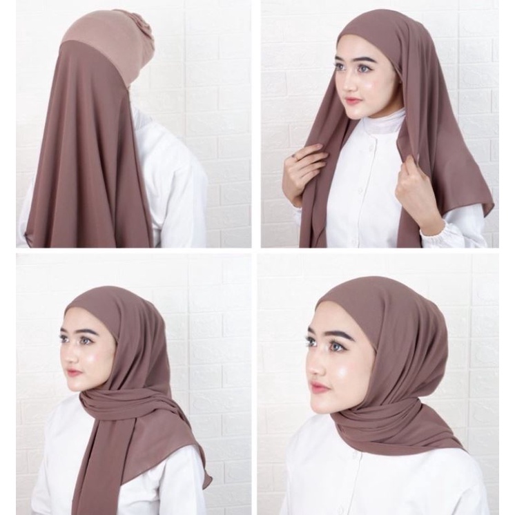 HIJAB FUJI SEGI EMPAT INSTAN PLUS INNER 2IN1 | SEGITIGA INSTAN INNER 2IN1 | CERUTY BABYDOLL 120CM X 120CM