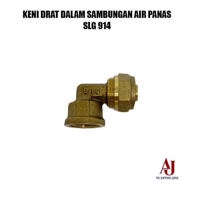 Keni Knee Elbow Sok Pipa Air Panas 1/2 Inch Kuningan Keni Drat Dalam
