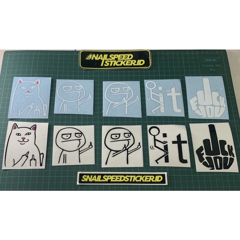 Jual Sticker Cutting Meme Fucek Lucu Middle Finger Shopee Indonesia