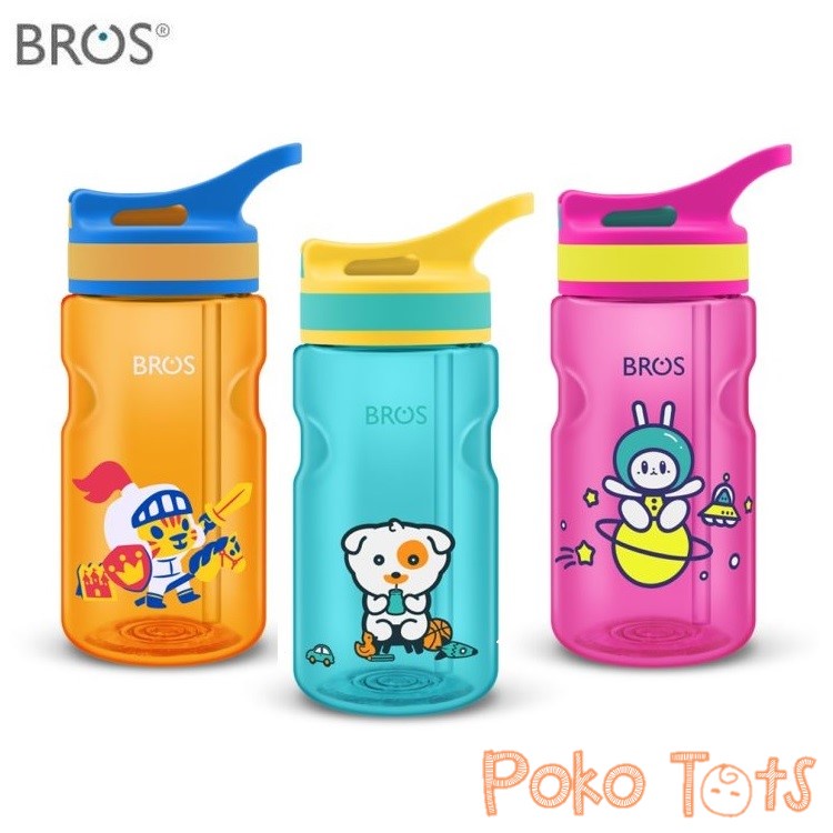 BROS Bottle Flip 450ml Botol Minum Anak Sedotan WHS