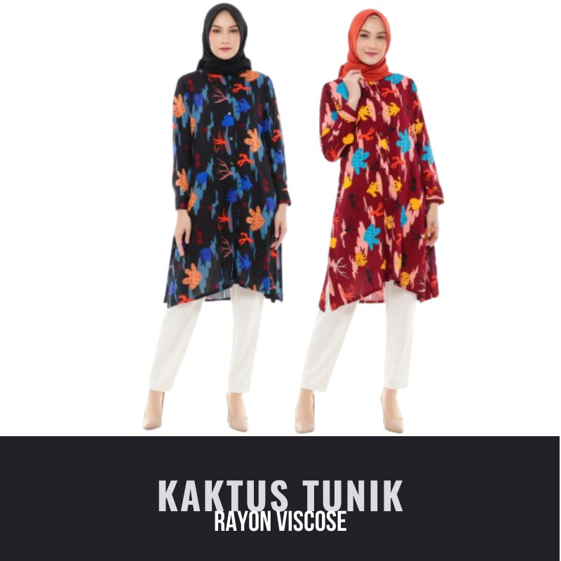 Kaktus Tunik | atasan wanita | baju tunik | atasan tunik wanita muslim | baju wanita