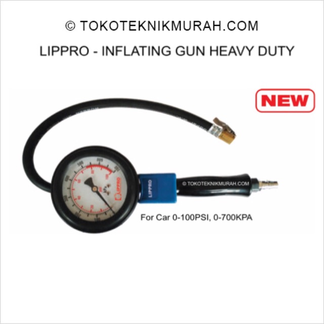 Lippro 9102  alat Ukur Ban - Inflating Gun Heavy Duty - Inflator