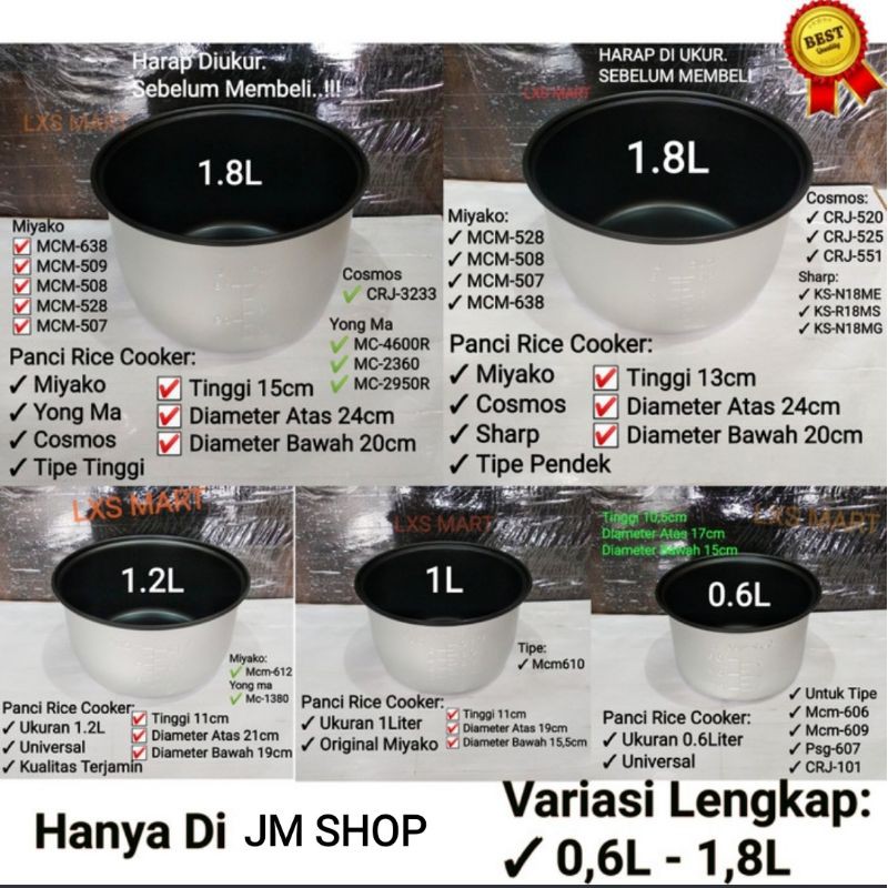 Jual PANCI RICE COOKER UNTUK MAGIC COM MIYAKO COSMOS DLL 0,6 1L 1,2L 1
