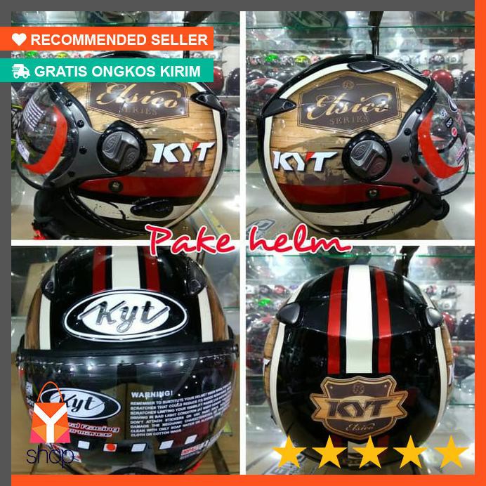 DISKON BESAR  HELM KYT ELSICO RETRO PILOT #4 CREAM