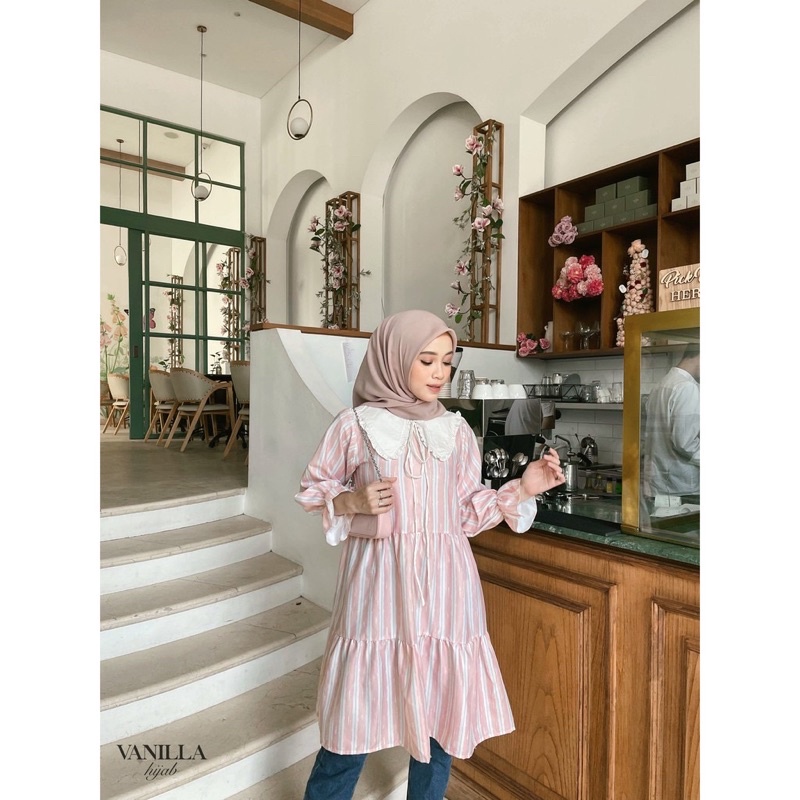MIDI TUNIK STRIPES-ROSE