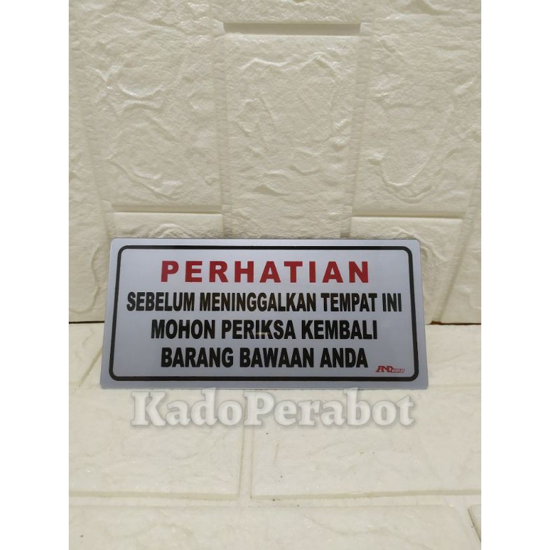 stiker perhatian - label perhatian barang bawaan - stiker loker