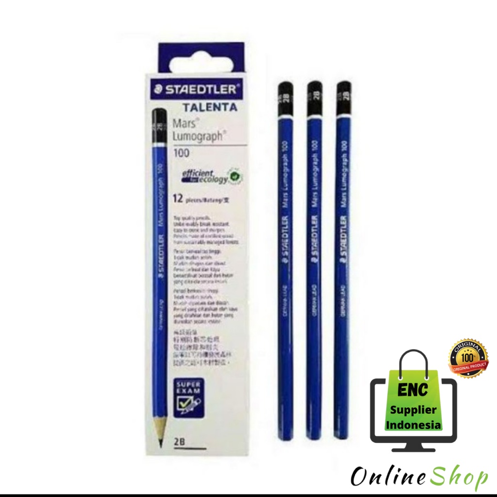 

staedtler 6 buah Pensil 2b tulis ujian stedler ujian per 6 pcs - enc.sup