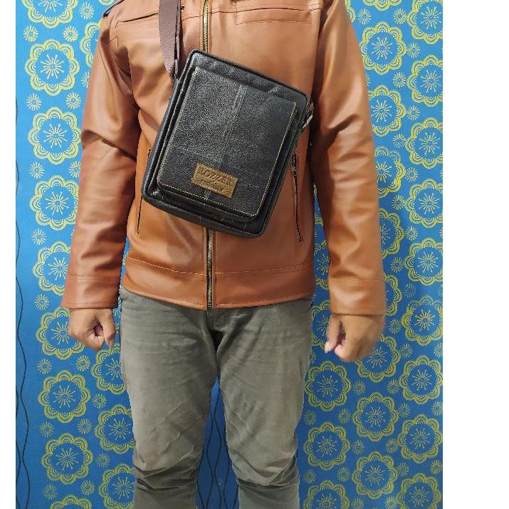 ML2J Tas Kulit Sapi Pria Wanita Selendang slempang  bagus 65B9