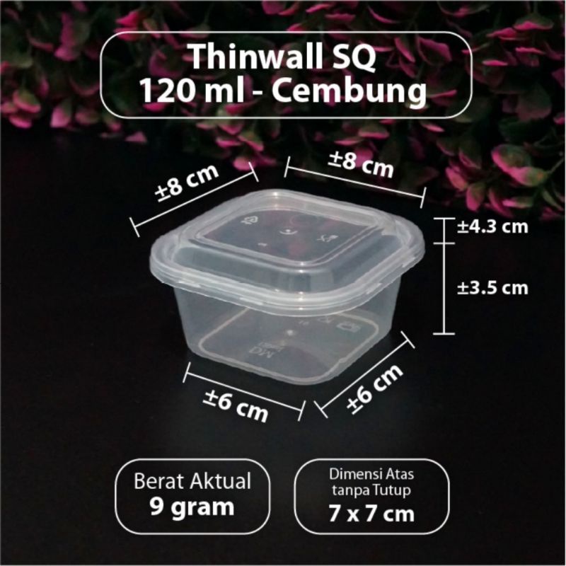 THINWALL DM 120 ML Plastik Cup Pudding Kotak Persegi MINI / 120ML Square Mini / ISI 25 Set