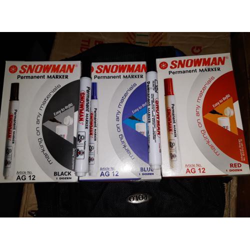 

HOT SALE Spidol Permanent Marker Snowman AG 12 (spidol hitam . biru . merah) - Merah Terjamin