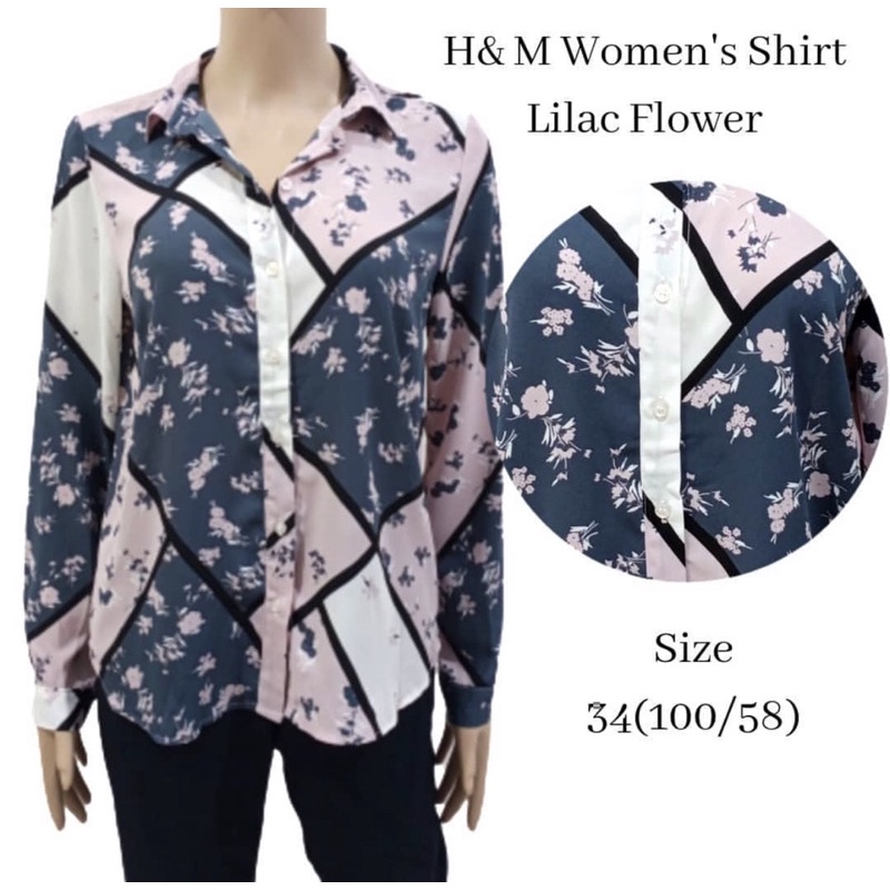 Kemeja Lengan Panjang Lilac Flower H*M