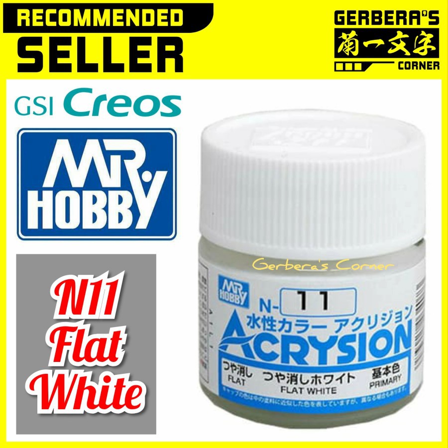 

N11 Flat White Acrysion Water Based Acrylic Paint Mr Hobby Original