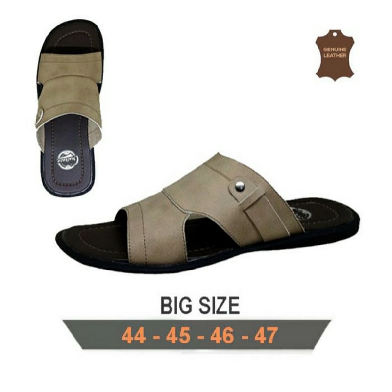 Sandal BIG SiZE 44 45 46 47 ORI / Sendal JUMBO Ukuran Besar Luar Negri Kulit / Sandal Slide