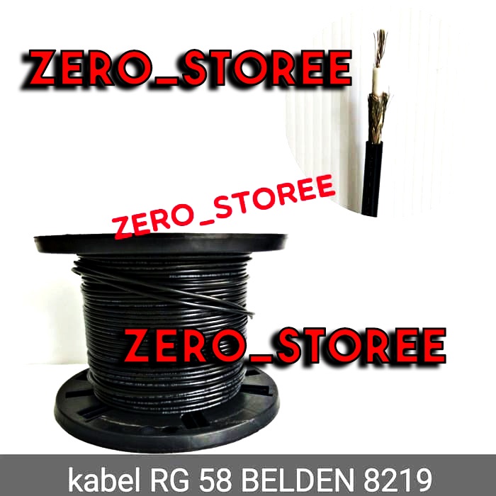 ASLI KABEL Belden RG58 RG-58 RG 58 BELDEN 8219  Roll 1 Gulung Gulungan 1roll 1gulung Kabel Belden USA 50Ohm 50 ohm CABLE BELDEN