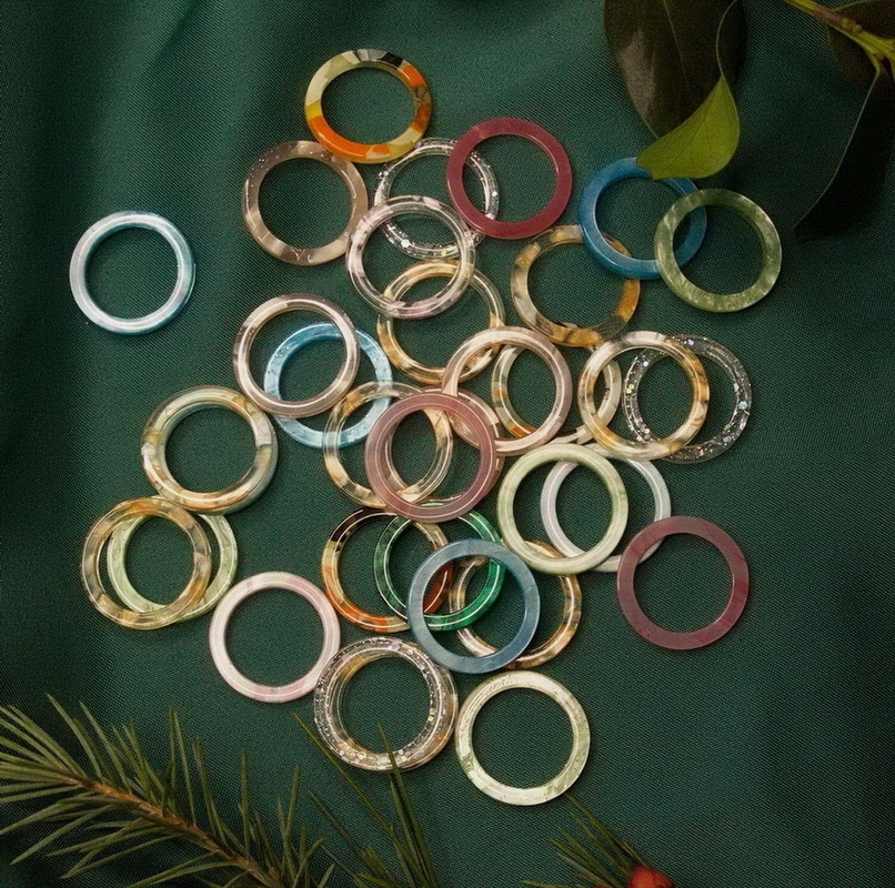 10pcs Mixed Color Resin Joint Ring Set Fashion Jewelry Birthday Gift