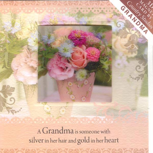 

3D Card With Magnet Card Gambar Bunga Warna Peach