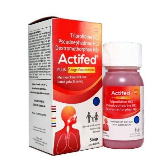 ACTIFED PLUS COUGH SUPRESSANT SYR 60 ML (MERAH)