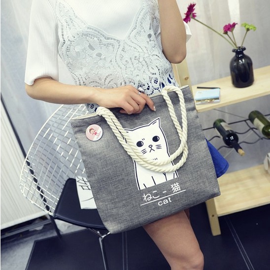 TAS Sumbu Totebag Wanita - Tas Tote Wanita Bahan Tebal Tali Sumbu Terbaru Menggunakan Resleting