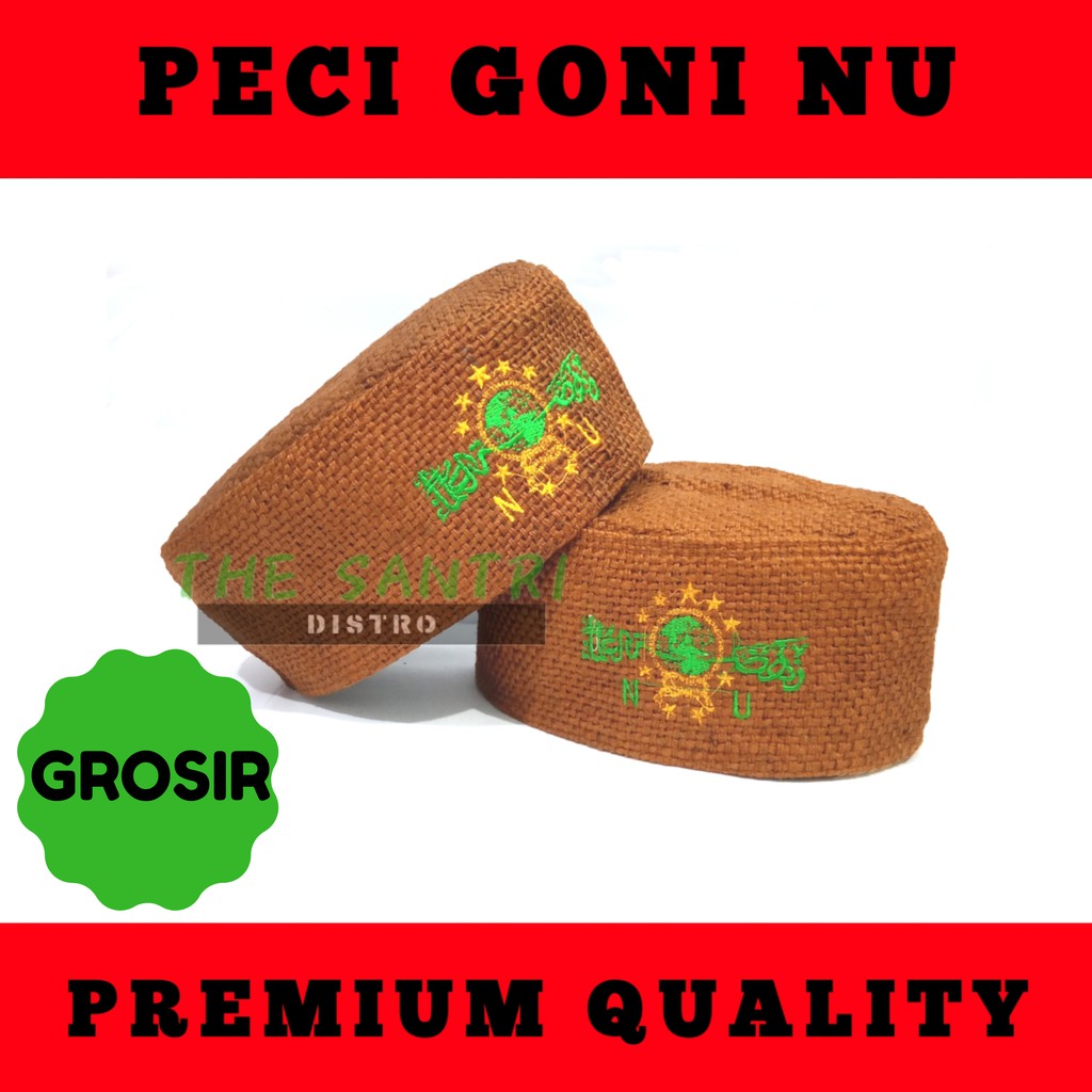 Peci Goni NU Nahdlatul Ulama Premium/Peci Karung Goni/Peci Goni Murah/Peci Goni Motif/Peci Goni Ori