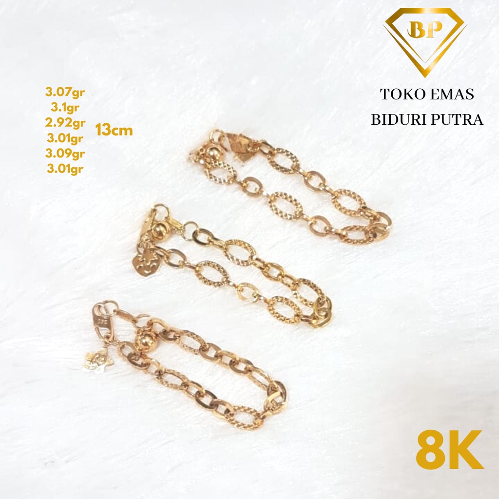 Gelang Bayi Emas Asli Kadar 8K/375 Toko emas biduri putra