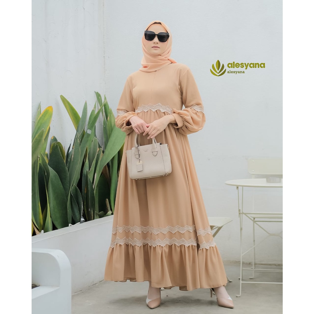 ALESYANA DRESS ORI berlabel CERUTY BABYDOLL muslim terkini model renda