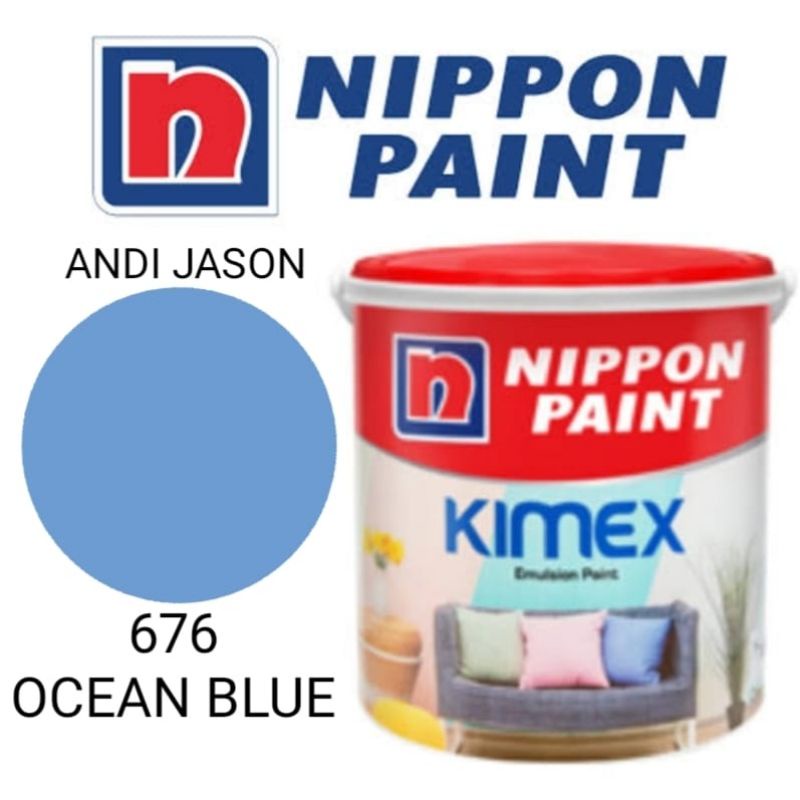 CAT TEMBOK KIMEX NIPPON PAINT 4.5KG / GALON / CAT DINDING / CAT AIR NO 676 OCEAN BLUE