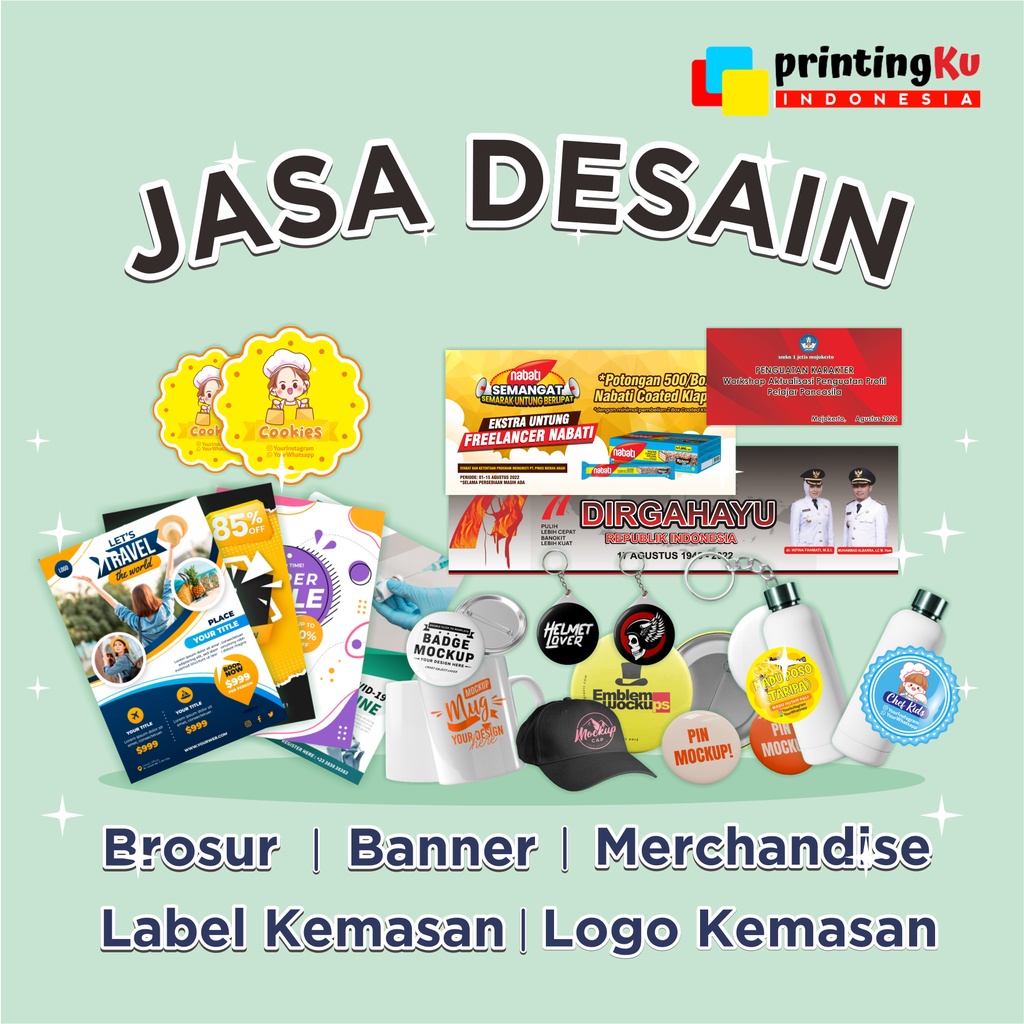 

JASA DESAIN STIKER LABEL KEMASAN/DESAIN BROSUR/DESAIN BANNER/ BACKDROP/POSTER DLL