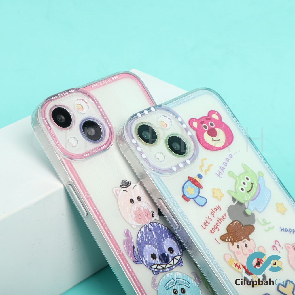 Clear Soft Case Cartoon 2 Motif Tsum Tsum and Toy Story Full Lenscover For iPhone 7 8 SE 7+ 8+ X XR XS 11 12 13 Mini Pro Max