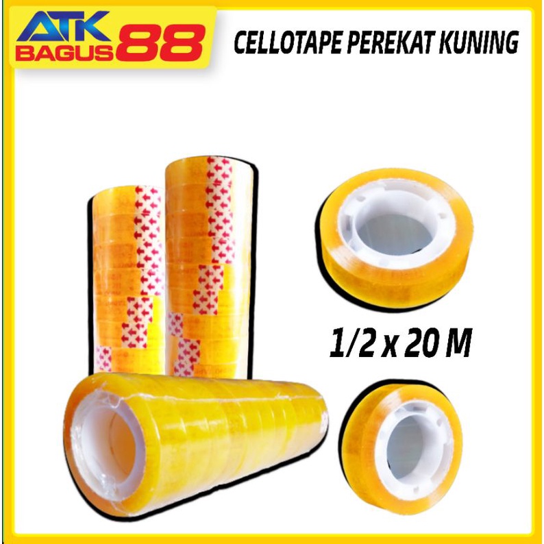 CELLOTAPE 1/2 INC LAKBAN SELOTIP PEREKAT KUNING