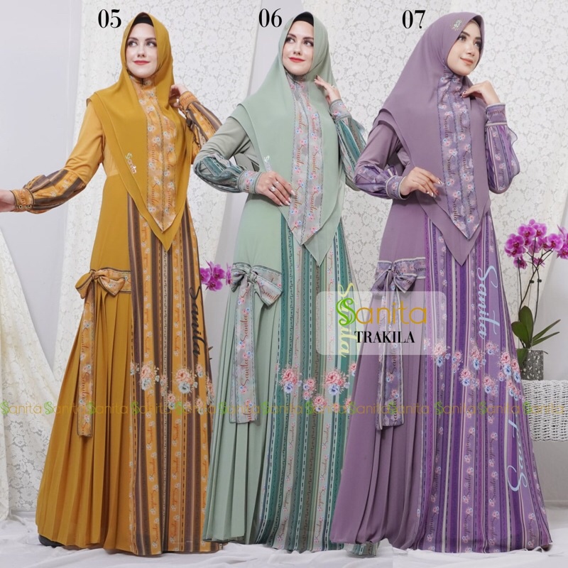 Gamis Trakila Syari Ori By Sanita (READY SIAP KIRIM)
