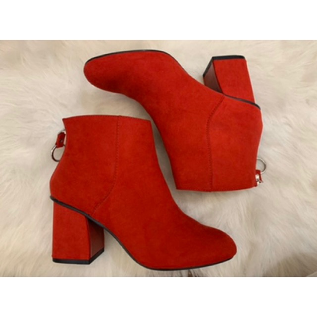 block heel boots suede