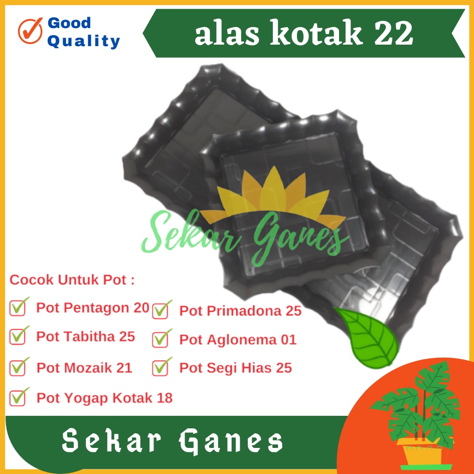 Tatakan Alas Kotak 22 Hitam Tatakan Kotak Persegi Utk Pot Segi Hias 25